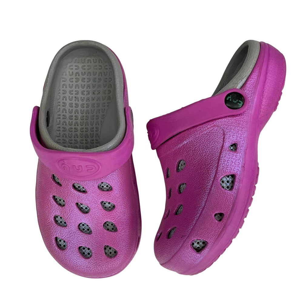 Capelli New York Pink Clogs Kids Size 12-13 Metallic Shimmer Water Shoes